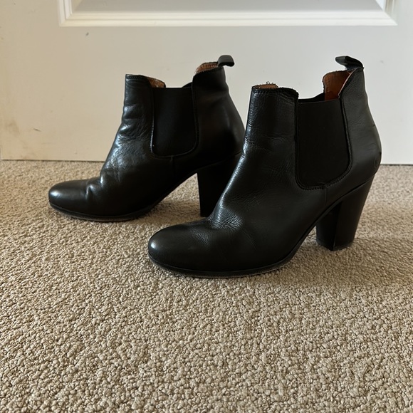 Jack Wills Barcombe leather Chelsea boot stacked heel chunky ankle bootie boots - Picture 5 of 13